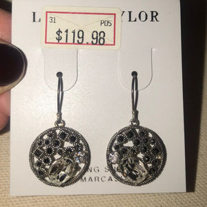 Lord and Taylor sterling & marcasite earrings NEW